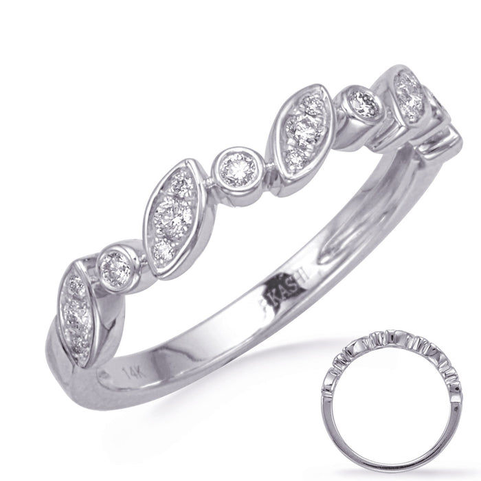 White Gold Diamond Wedding Band - EN8281-BWG