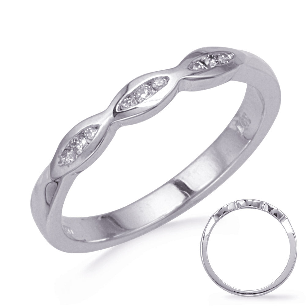 White Gold Diamond Wedding Band - EN8283-BWG