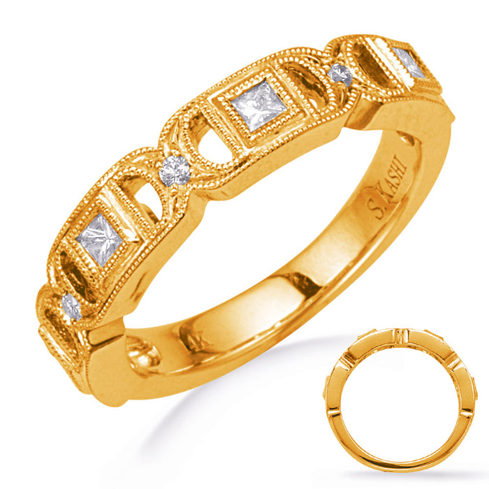 Yellow Gold Diamond Wedding Band - EN8293-BYG