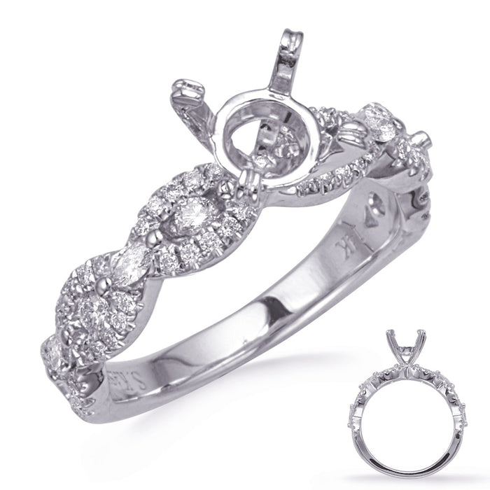 White Gold Diamond Engagement Ring - EN8295-1WG