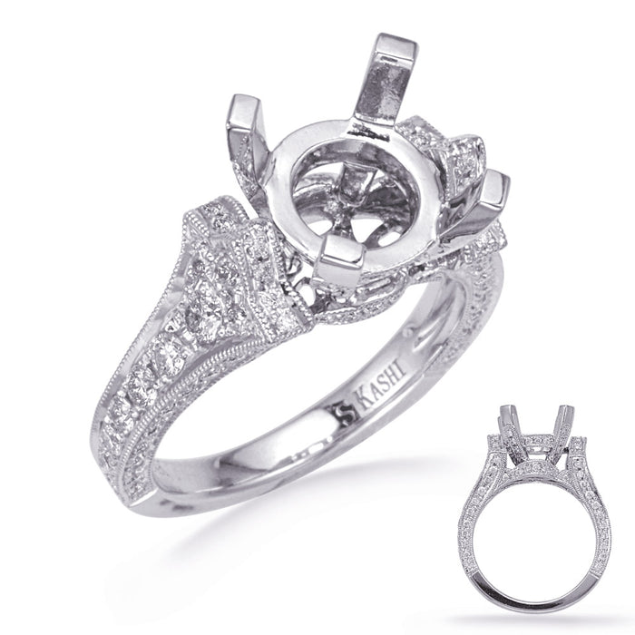 White Gold Diamond Engagement Ring - EN8296-3.5WG