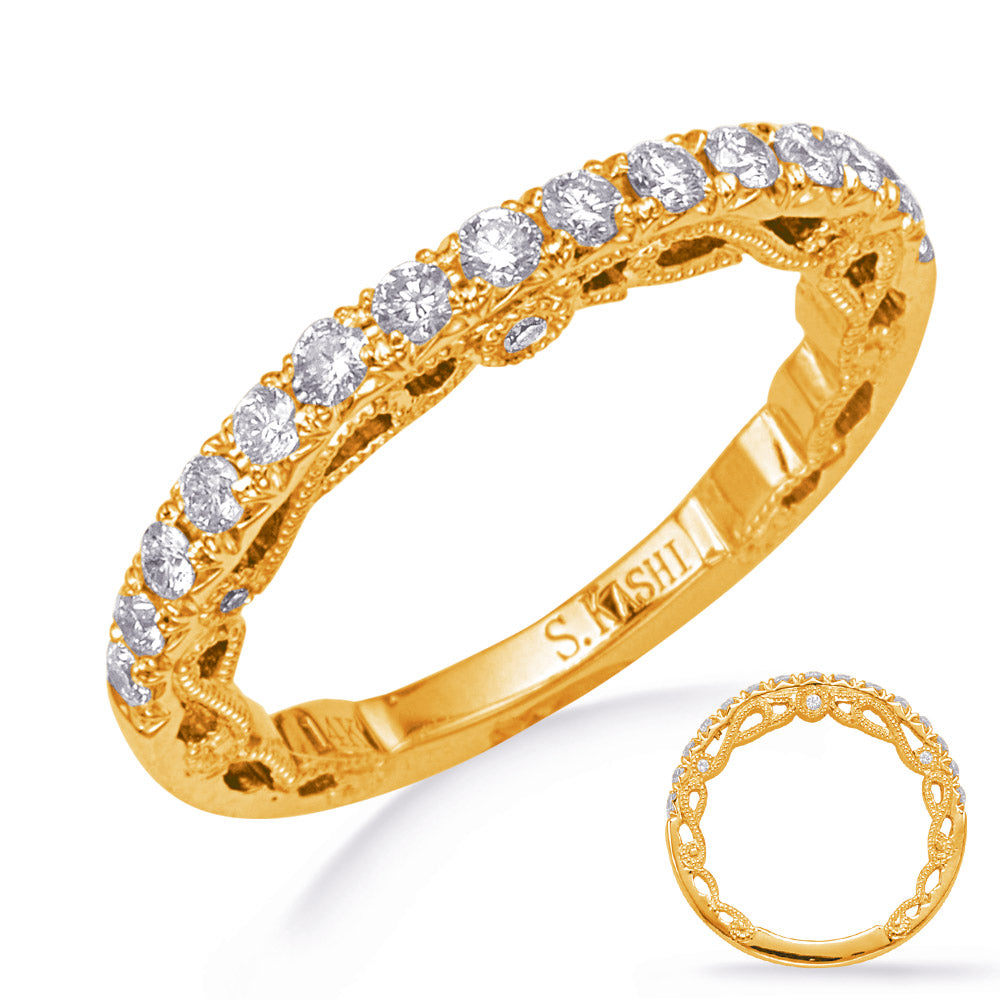 Yellow Gold Diamond Wedding Band - EN8299-BYG