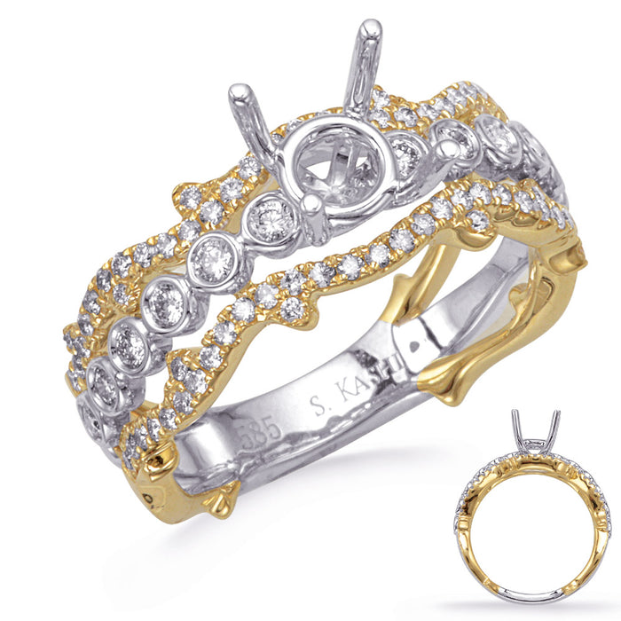 Yellow & White Gold Engagement Ring - EN8301-15YW