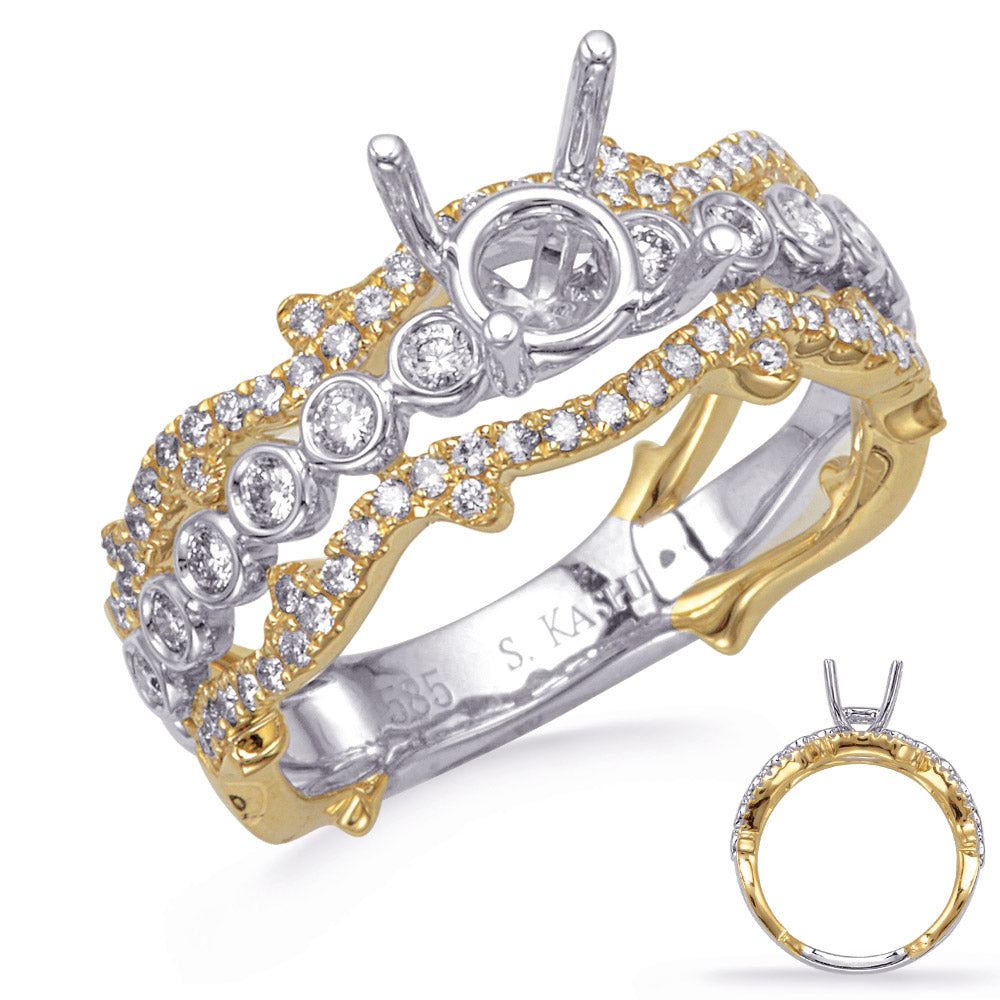 Yellow & White Gold Engagement Ring - EN8301-1YW