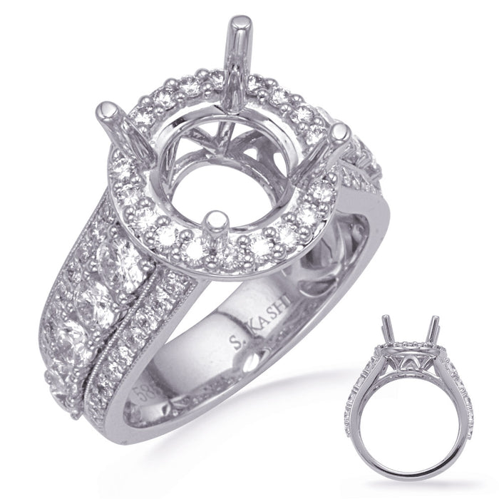 White Gold Diamond Engagement Ring - EN8303-3WG