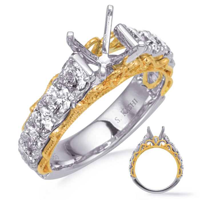 Yellow & White Gold Engagement Ring - EN8304-2YW