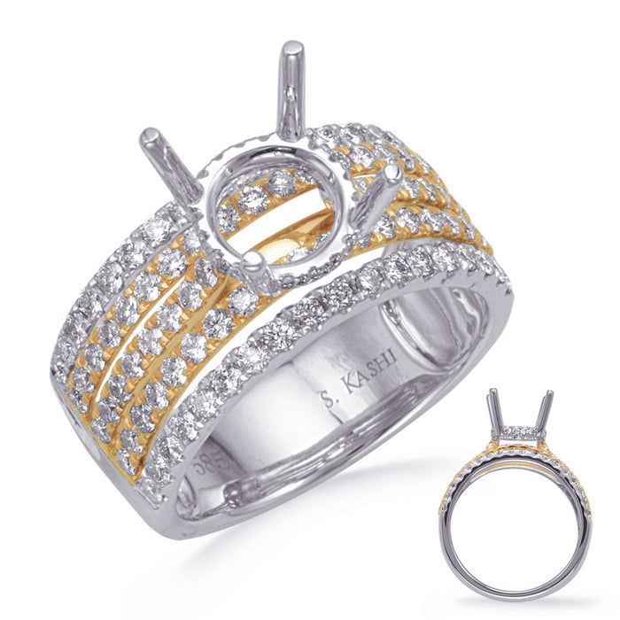 Yellow & White Gold Engagement Ring - EN8305-2YW