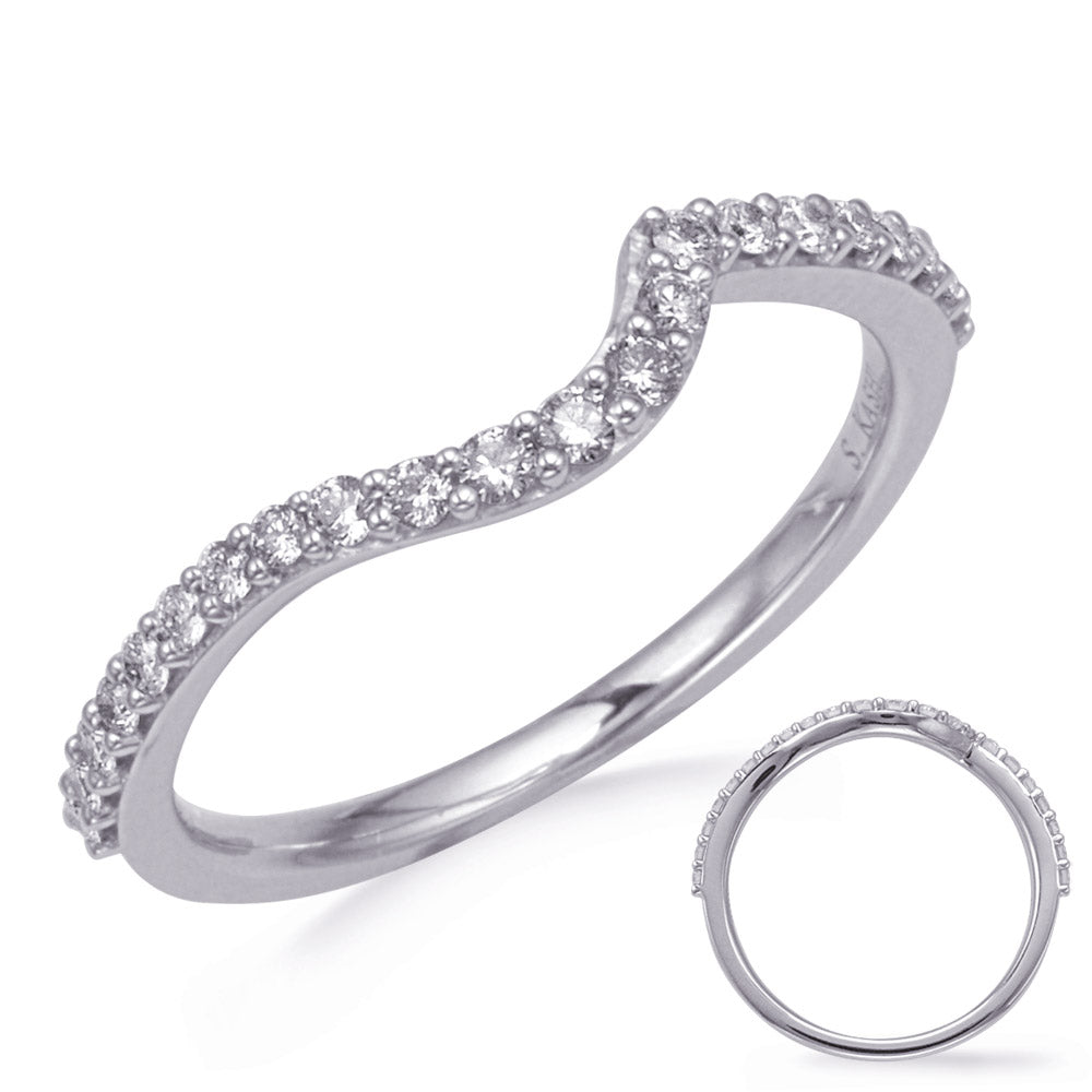 White Gold Diamond Weddding Band - EN8308-BWG