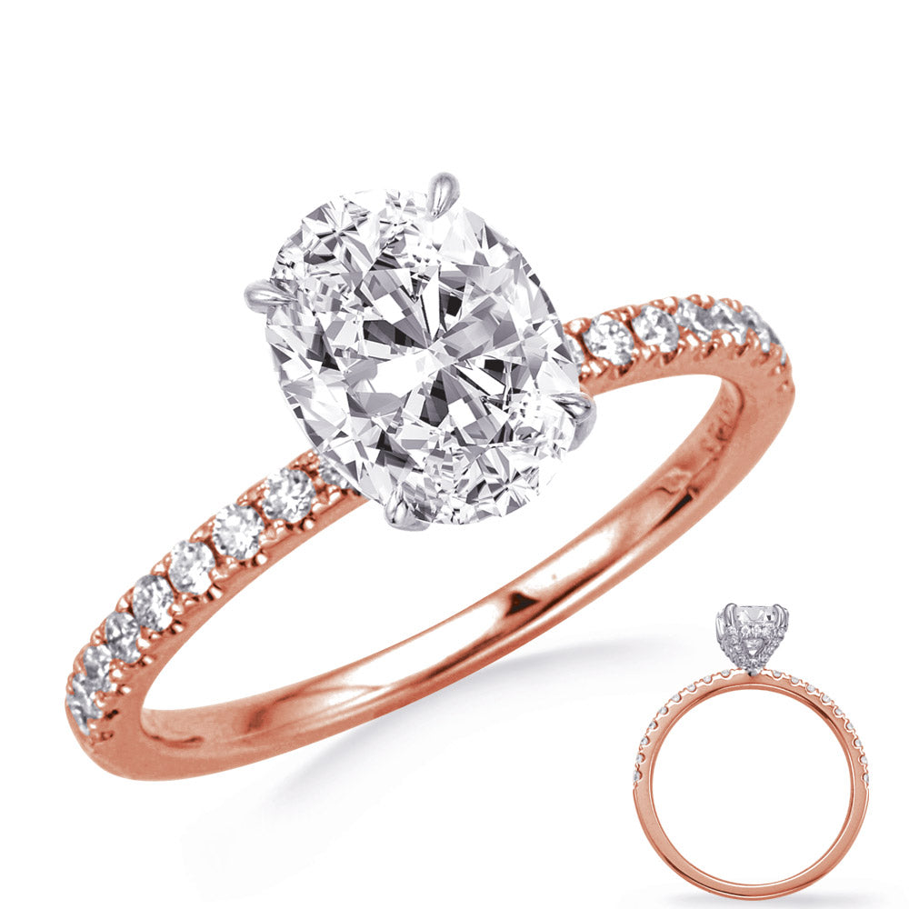 White & Rose Gold Engagement Ring - EN8311-6X4OVRW