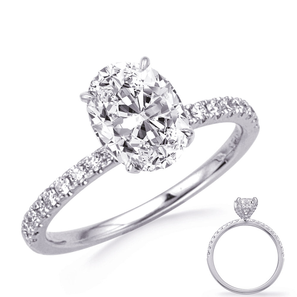 White Gold Engagement Ring - EN8311-6X4OVWG