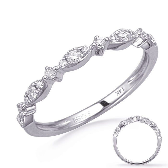 White Gold Diamond Wedding Band - EN8323-BWG