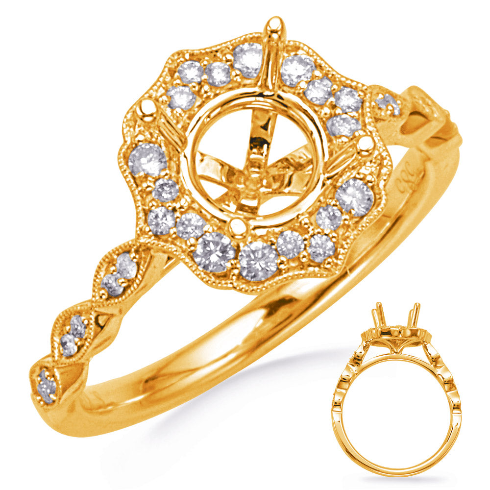 Yellow Gold Halo Engagement Ring - EN8327-50YG