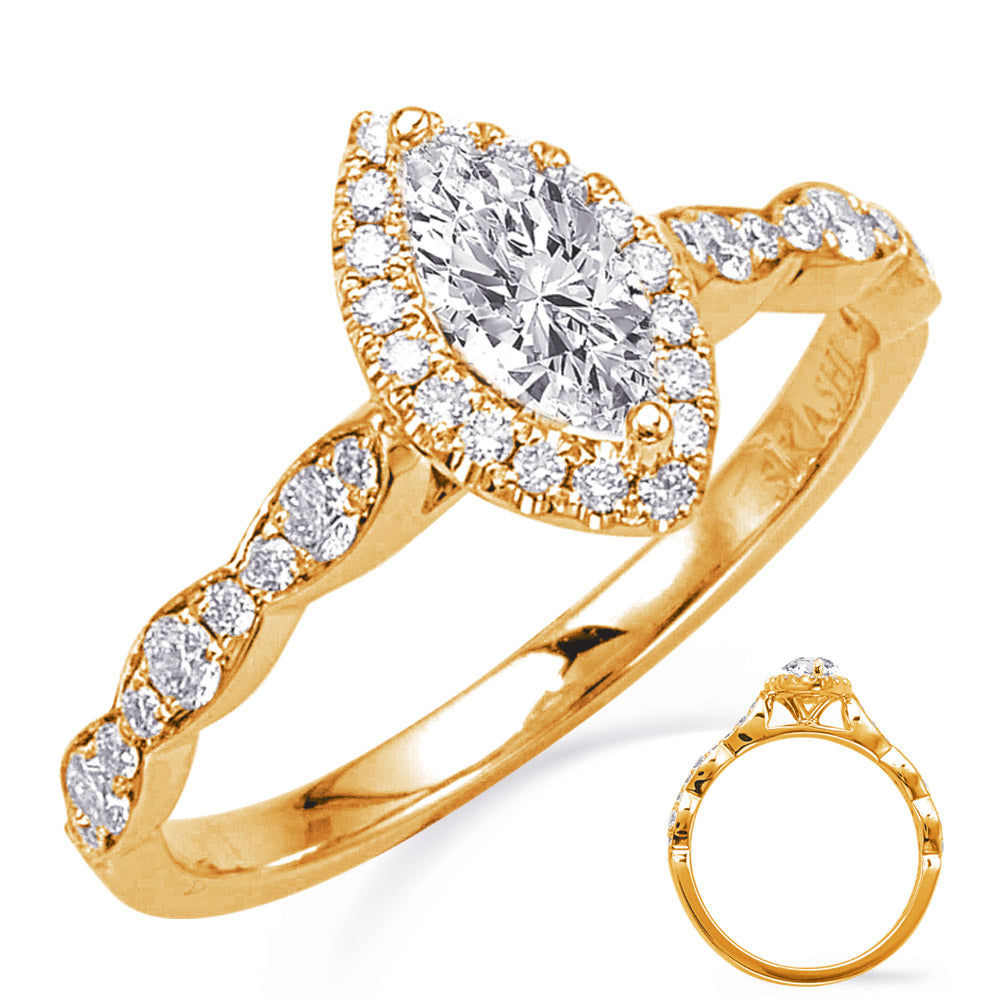 Yellow Gold Engagement Ring - EN8332-7X3.5MYG