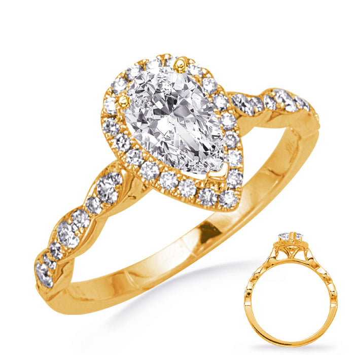 Yellow Gold Engagement Ring - EN8333-6.5X4MYG