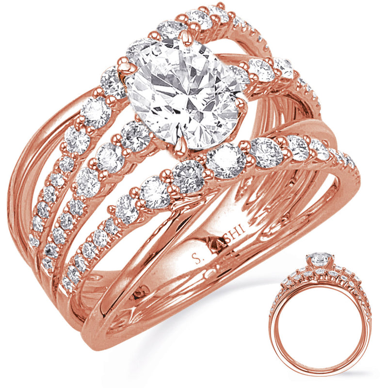 Rose Gold  Engagement Ring - EN8336-7X5MRG