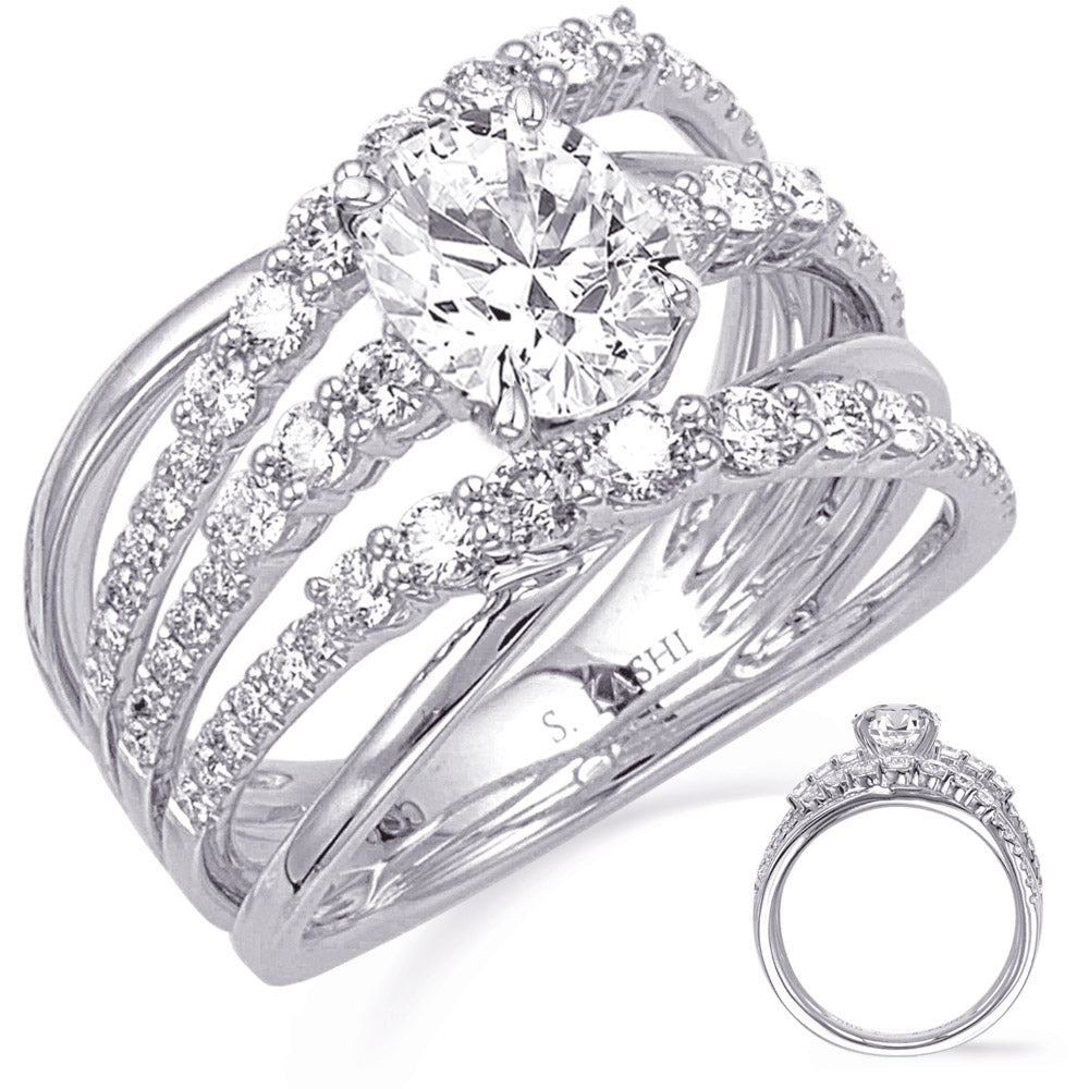 White Gold Engagement Ring - EN8336-7X5MWG