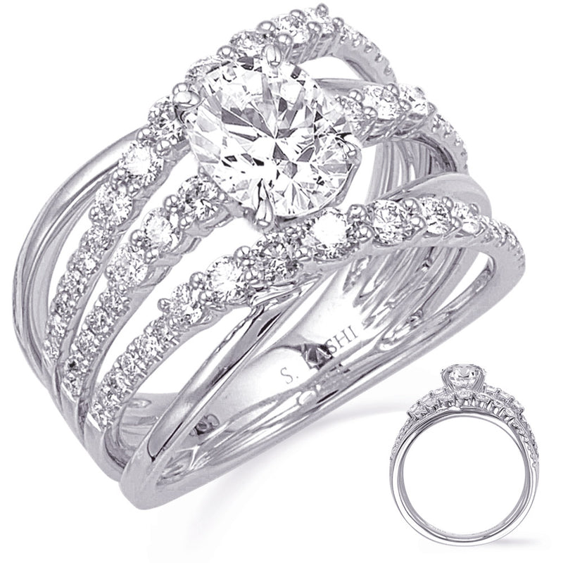 White Gold Engagement Ring - EN8336-7X5MWG