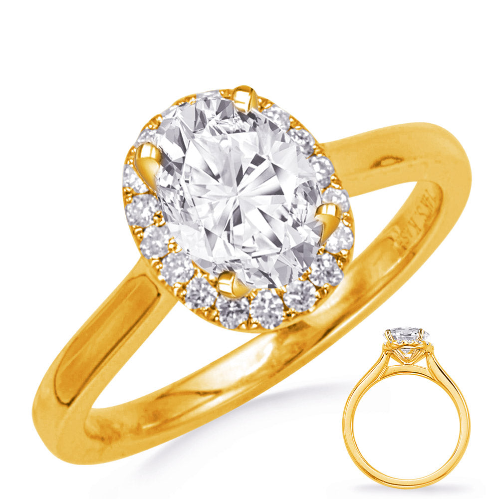 Yellow Gold Engagement Ring - EN8340-10X8MYG