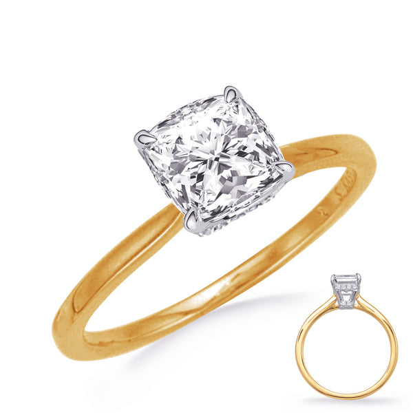 Yellow & White Gold Diamond Engagement - EN8344-5.5MSQYW