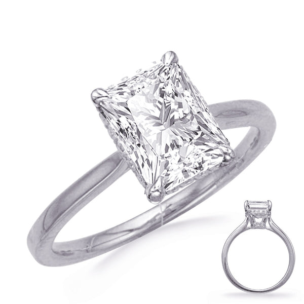 White Gold Diamond Engagement Ring - EN8344-6X4ECWG
