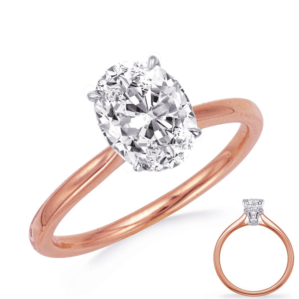 Rose & White Gold Engagement Ring - EN8344-6X4OVRW