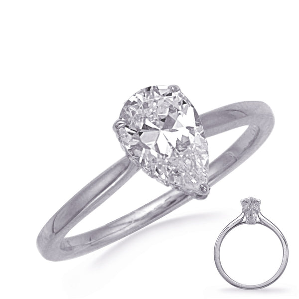 White Gold Diamond Engagement Ring - EN8344-6X4PSWG