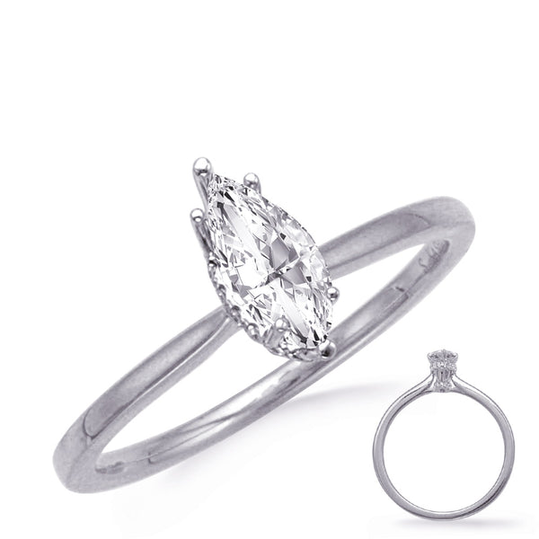 White Gold Diamond Engagement - EN8344-7X3.5MWG