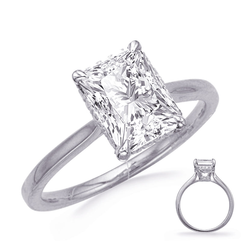 White Gold Diamond  Engagement Ring - EN8344-8X6ECWG