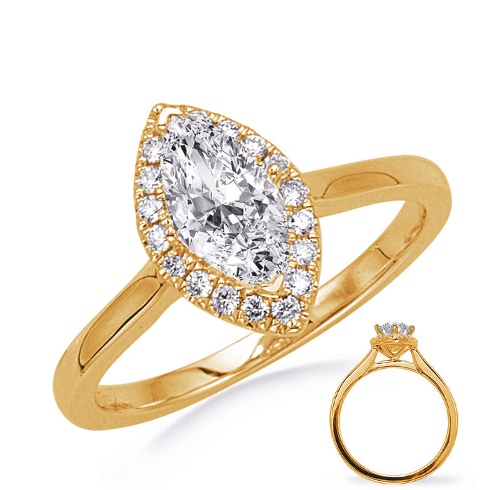 Yellow Gold Engagement Ring - EN8350-12X6MYG