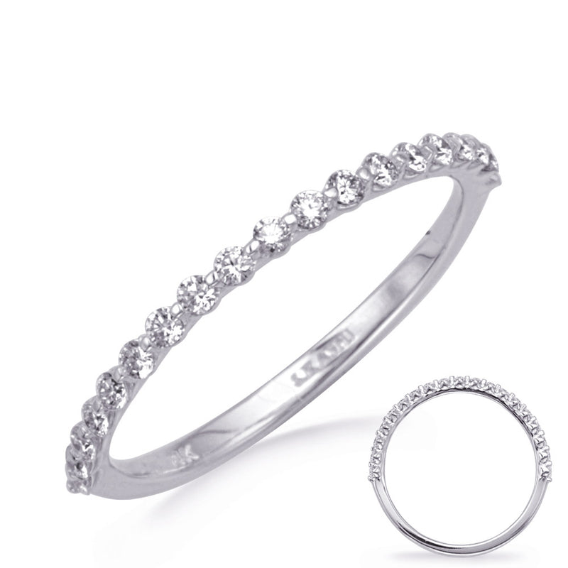 White Gold Wedding Band - EN8351-BWG