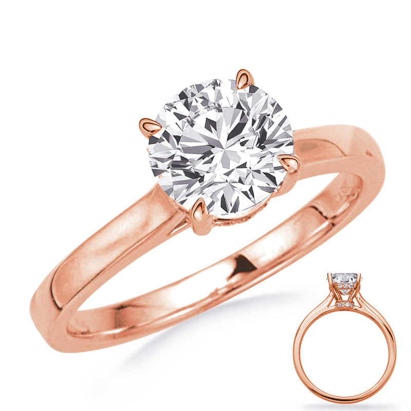 Rose & White Gold Engagement Ring - EN8352-1RG