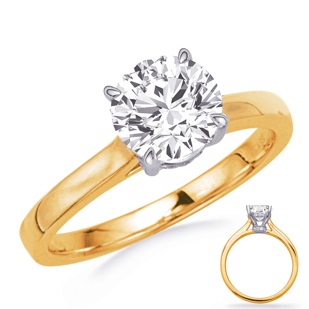 Yellow & White Gold Engagement Ring - EN8352-1YG