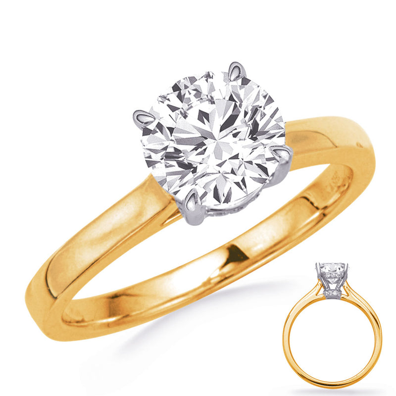 Yellow & White Gold Engagement Ring - EN8352-1YG