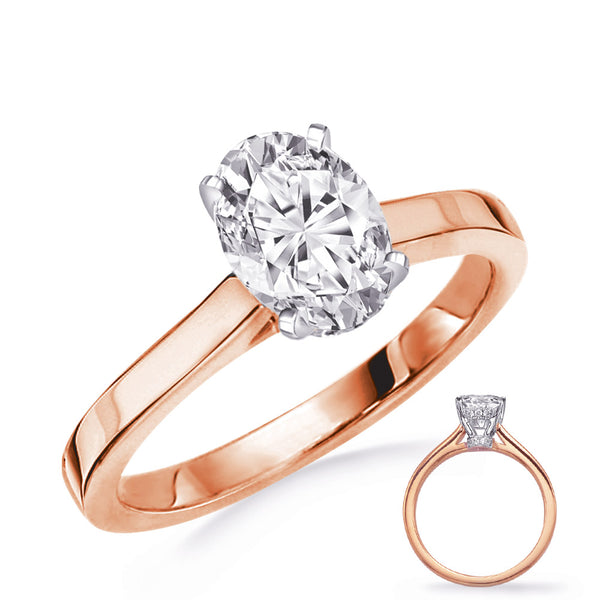 Rose & White Gold Engagement Ring - EN8352-6X4MRW
