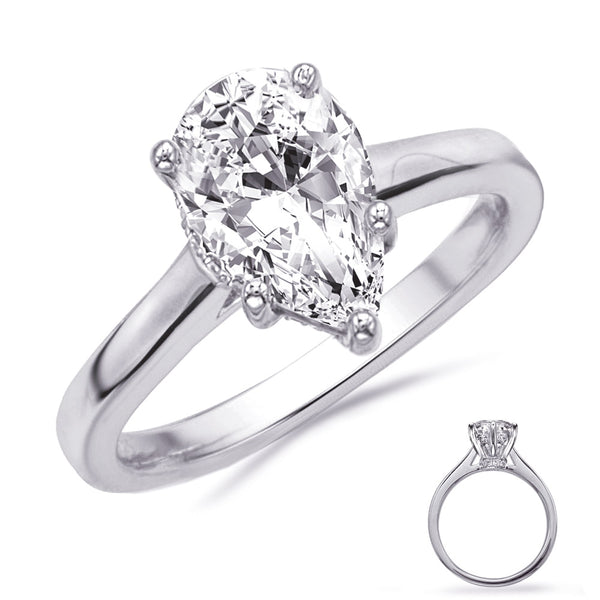 White Gold Engagement Ring - EN8352-6X4PSWG