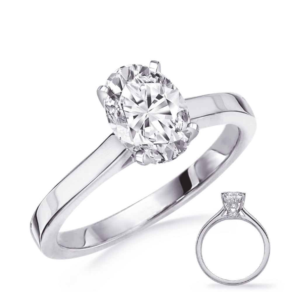 White Gold Engagement Ring - EN8352-7X5MWG