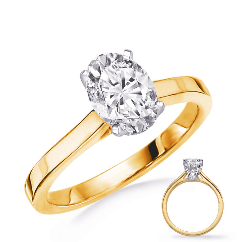 Yellow & White Gold Engagement Ring - EN8352-8X6MYW