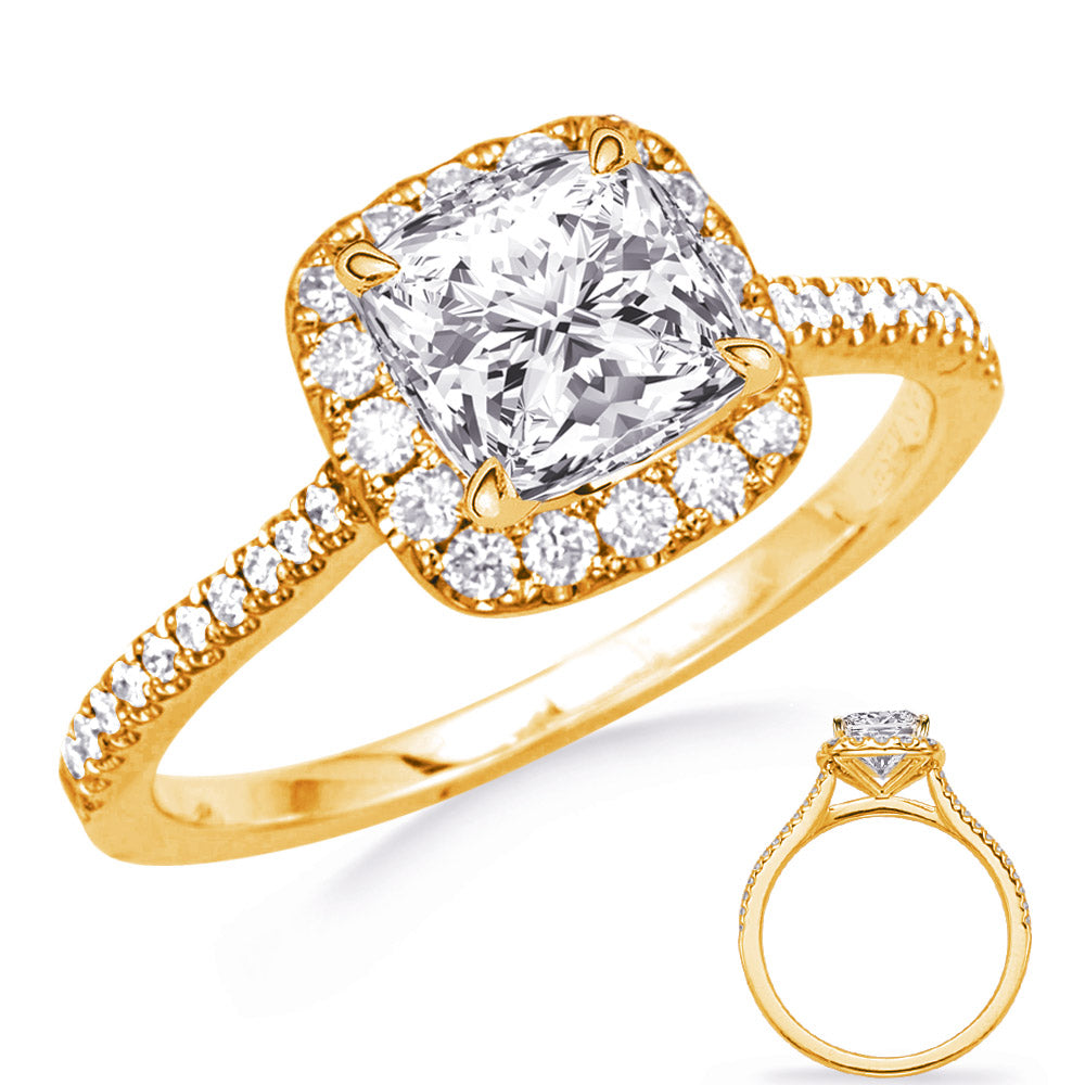 Yellow Gold Halo Engagement Ring - EN8356-5.0MYG