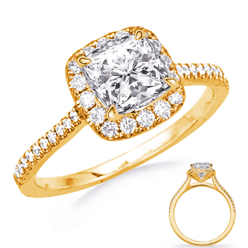 Yellow Gold Halo Engagement Ring - EN8356-5.0MYG