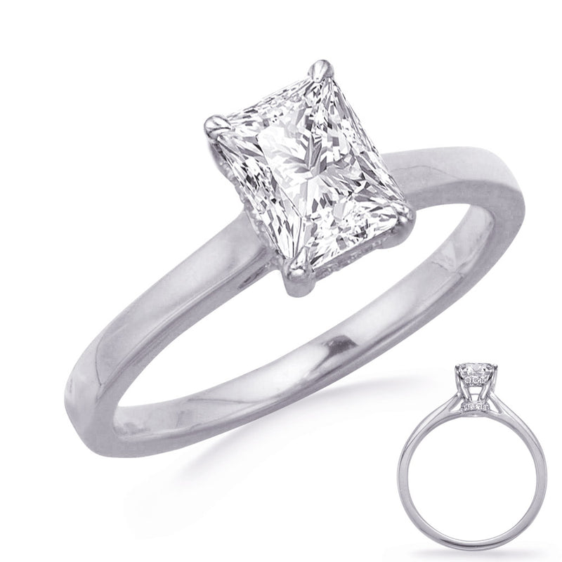 White Gold Engagement Ring - EN8362-7X5MWG