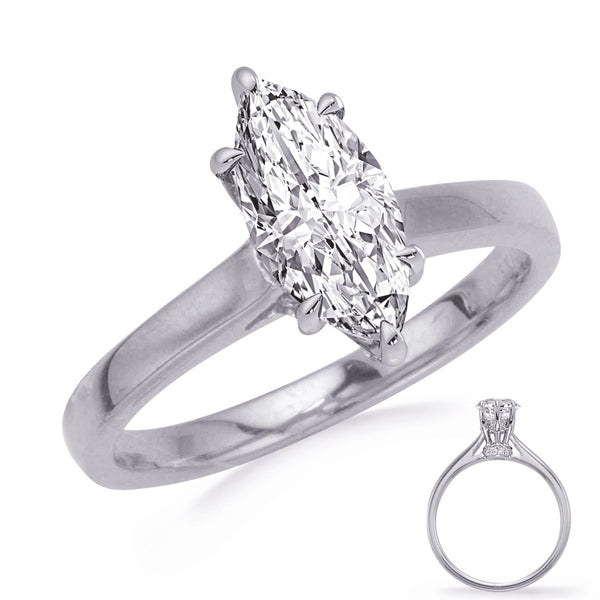 White Gold Engagement Ring - EN8363-7X3.5WG