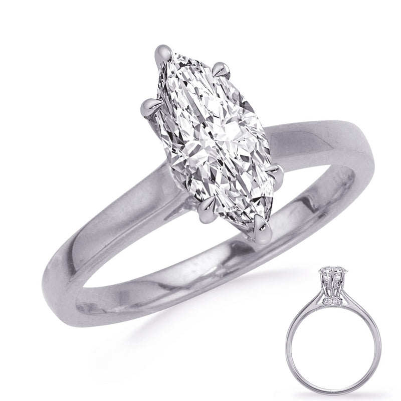 White Gold Engagement Ring - EN8363-9X4.5WG