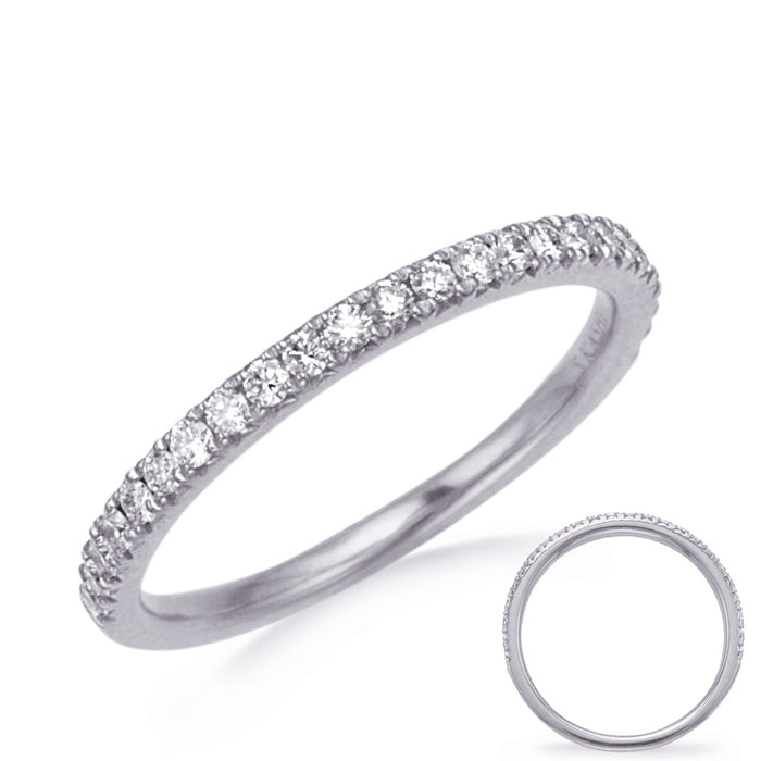 White Gold Wedding Band - EN8367-B8X6MWG