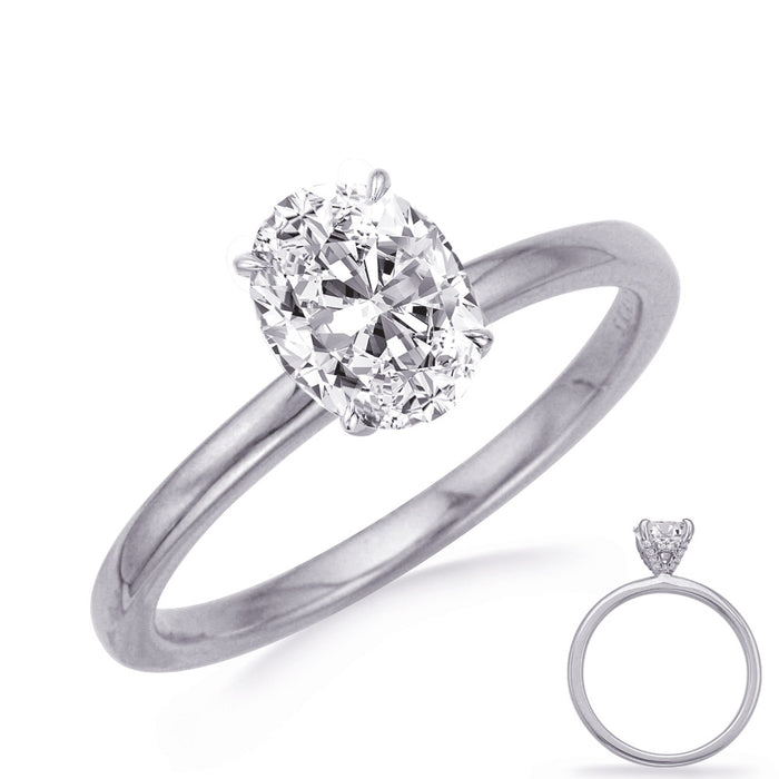 White Gold Engagement Ring - EN8372-10X8OVWG