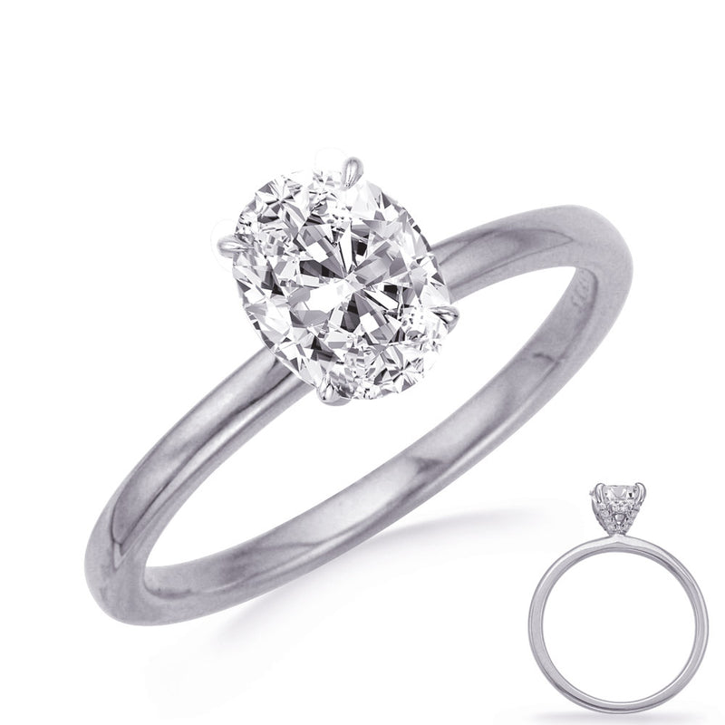 White Gold Engagement Ring - EN8372-6X4OVWG