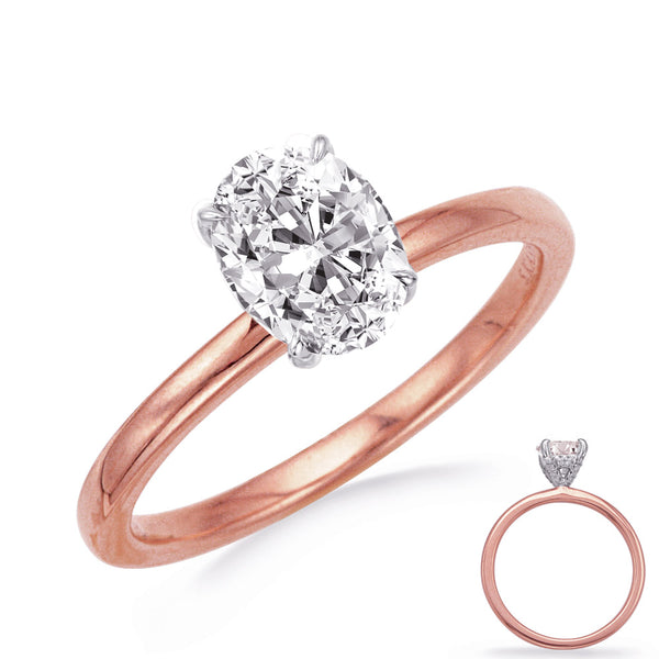 Rose & White Gold Engagement Ring - EN8372-8X6OVRW