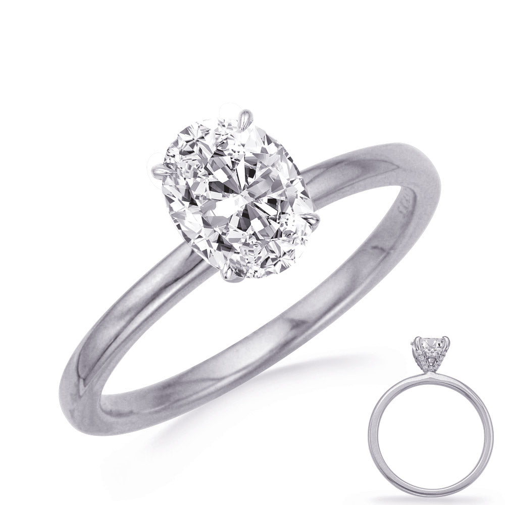 White Gold Engagement Ring - EN8372-9X7OVWG