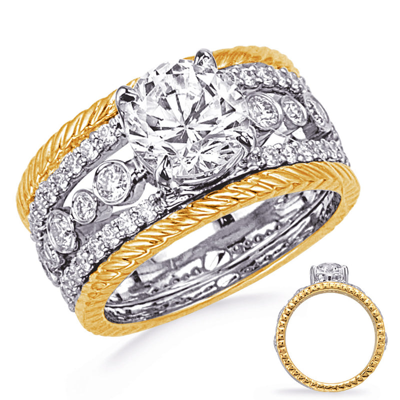 Yellow & White Gold Engagement Ring - EN8378-15YW