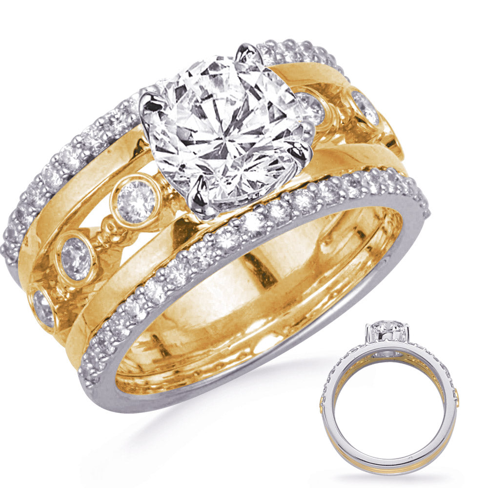 Yellow & White Gold Engagement Ring - EN8380-15YW