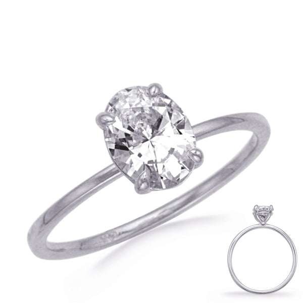 White Gold Engagement Ring 10x7mm oval - EN8384-10X7OVWG